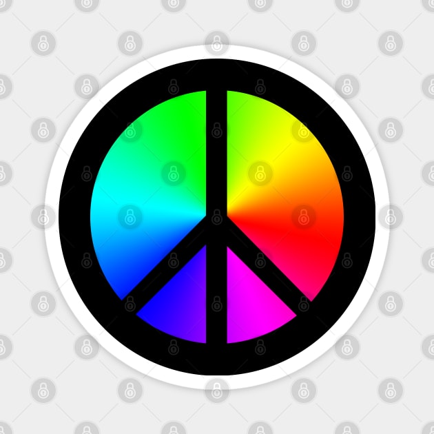 Negative Space Rainbow Peace Sign Magnet by Kristal Stittle